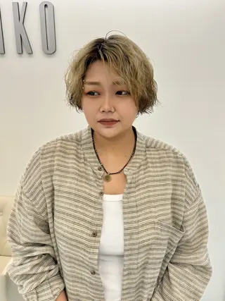 ショート パーマ ZENKO表参道店所属・🌀ダメージレス パーマ🌀萩原　龍のヘアスタイル