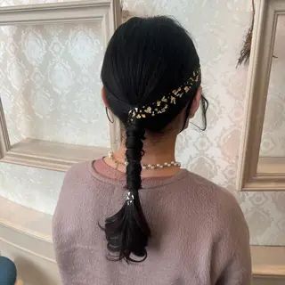 セミロング ヘアアレンジ SALOWIN川崎WEST店所属・🌷川崎/アレンジ/ 暖色ボブ/コトネ🌷のヘアスタイル