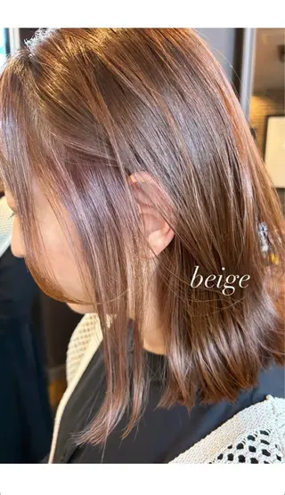 セミロング カラー ヘアアレンジ 梅木 李奈のヘアスタイル
