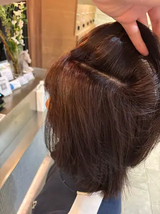 ミディアム 傷めない白髪ぼかし/ ワタナベユウマのヘアスタイル