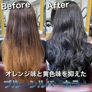 セミロング カラー Soleria /ソレリア所属・メンズカットのプロ 田中慎一のヘアスタイル