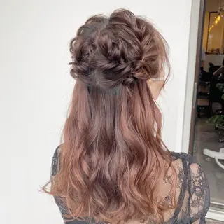 セミロング カラー パーマ ヘアアレンジ メンズ キッズ ネイル マツエク・マツパ 艶ピンク*ヘアセット 🌙shioriのヘアスタイル