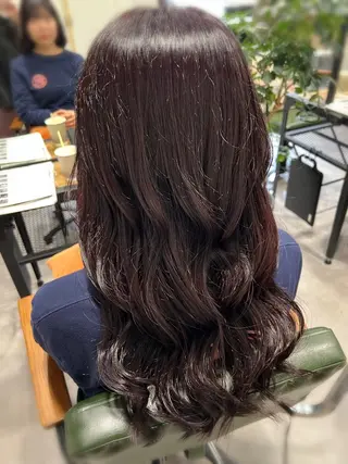 セミロング カラー 艶カラー透明感カラー 暖色カラー佐藤舞花のヘアスタイル