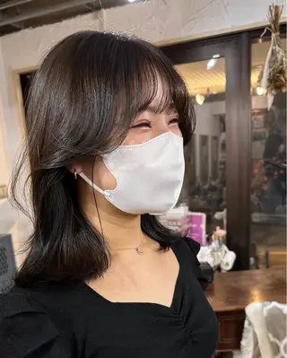 ミディアム カラー フリーランス所属・韓国ヘア レイヤー くびれヘアMATSUのヘアスタイル