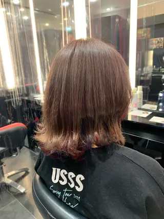 ミディアム カラー 艶髪/白髪ぼかし ヘッドスパ/大野結菜のヘアスタイル