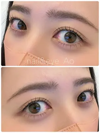 ミディアム カラー パーマ ヘアアレンジ メンズ キッズ ネイル マツエク・マツパ アイブロウ nail&eye Aoのマツエク・マツパデザイン