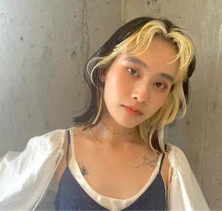 ミディアム カラー レイヤー・ブリーチ kiyotoshiのヘアスタイル