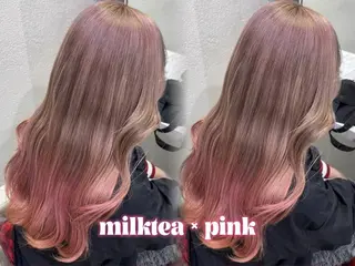 セミロング ハイトーン×推し カラー💫Miyuのヘアスタイル