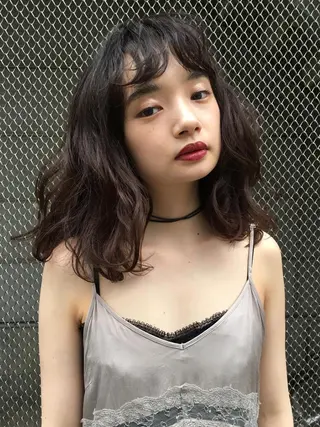 ミディアム カラー 桑原 菜摘のヘアスタイル