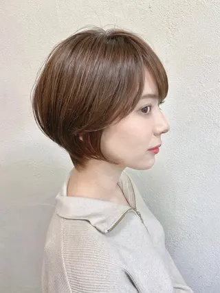 ショート カラー パーマ shiori ❤︎ /透明感カラーのヘアスタイル