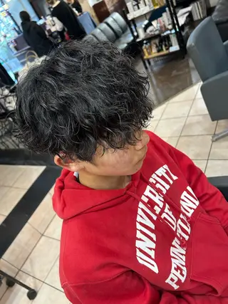 ミディアム パーマ メンズ 大阪/梅田/シャドウ パーマ/ノボリユウタのヘアスタイル