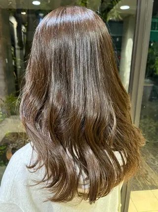セミロング 赤み消しカラー 🩵かりんのヘアスタイル