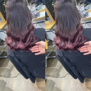 ミディアム カラー ヒカ/外国人風 デザインカラーのヘアスタイル