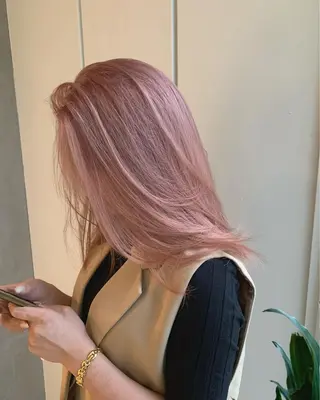 ミディアム カラー 韓国風/顔周りカット /髪質改善RYOTAのヘアスタイル