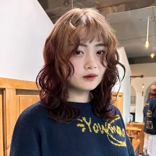 ミディアム mirai/ブリーチ ダブルカラーのヘアスタイル