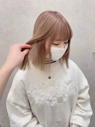 カラー rina／ベージュ ワンホン/韓国ヘアのヘアスタイル