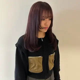 ロング カラー nonoka オリーブ/グレージュのヘアスタイル