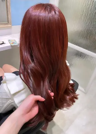 ロング カラー 🌷ピンク/韓国風 暖色カラー ゆい🌷のヘアスタイル