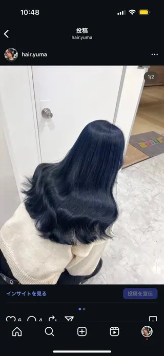 ロング カラー 💙暗髪艶カラー🫐 Yuma💙のヘアスタイル
