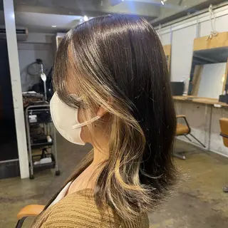 ミディアム ふかたさや🌟 艶感カラー🌟のヘアスタイル