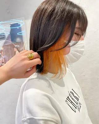 ミディアム カラー ♥️ブリーチ/ボブ/ レイヤー♥️maiのヘアスタイル