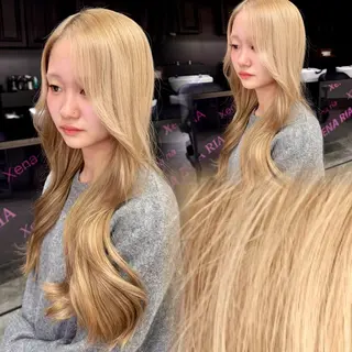 ロング カラー ria RIHO ダメージレス艶カラーのヘアスタイル