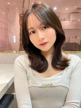 ミディアム カラー 韓国ヘア🤍顔周り/ 髪質改善✨/林遼一郎のヘアスタイル