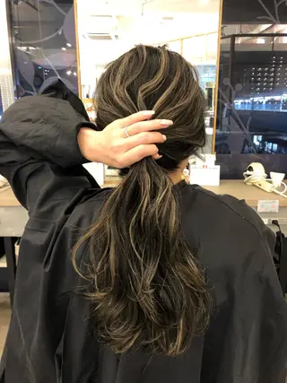 ロング カラー ブリーチカラー🌈 石垣翔太のヘアスタイル