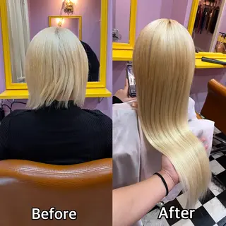 ロング シール＋ちび編み込み エクステ梅田🐨のヘアスタイル