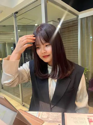 セミロング カラー 田中 月菜のヘアスタイル