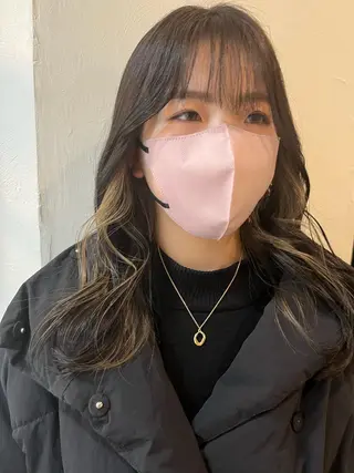 ロング カラー パーマ ヘアアレンジ pu+on. nailworks所属・fuyumi / ニュアンスネイルのネイルデザイン