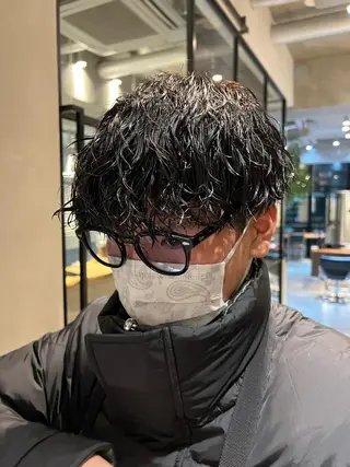 ショート パーマ メンズ 波巻きスパイラルパー マ/シャドウパーマ駿のヘアスタイル