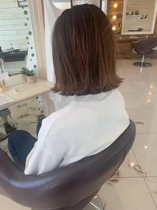 カラー 黒田瀬奈/ボブ まろやかベージュのヘアスタイル