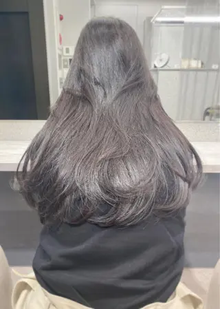 ロング 京都レイヤーカット/ 縮毛矯正/羽柴りくのマツエク・マツパデザイン