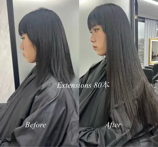 ロング カラー シールエクステ特化 ハイトーン、NANAのヘアスタイル