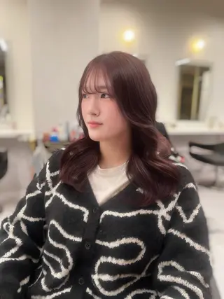 カラー 🍒レイヤーカット/ 暖色カラー🍒のヘアスタイル