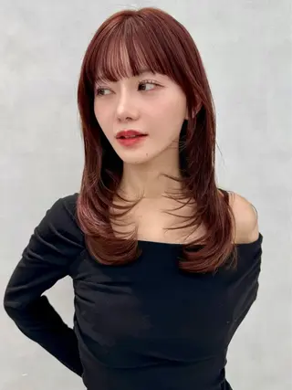 ロング カラー パーマ ヘアアレンジ ✨韓国レイヤー/ 髪質改善✨　冨永剛のヘアスタイル