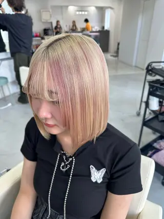ミディアム カラー solua所属・さあや 【透け感/艶感】のヘアスタイル