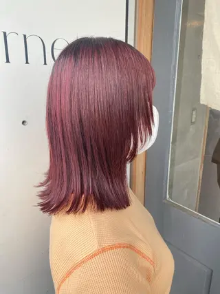 ミディアム カラー パーマ ヘアアレンジ メンズ キッズ ネイル マツエク・マツパ アイブロウ モリモト サナのヘアスタイル