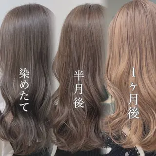 セミロング カラー 🥞ベージュ系カラー 【すずきりほ】🥞のヘアスタイル