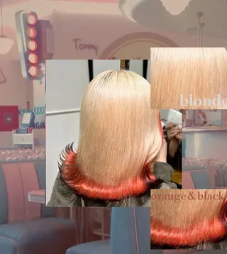 ロング カラー あやか/ハイトーンカ ラー/デザインカラーのヘアスタイル