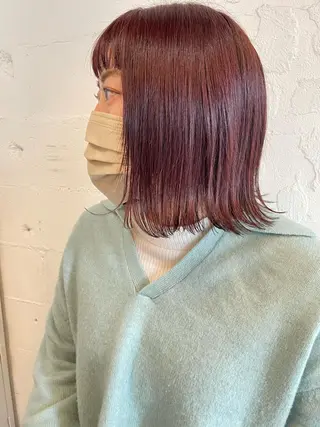 ミディアム カラー ヘアアレンジ satsuki 暖色・ブラウンカラーのヘアスタイル
