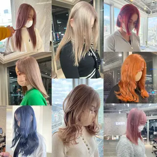 セミロング カラー ヘアアレンジ 🎗秋山勇 /三宮指名No.1のヘアスタイル