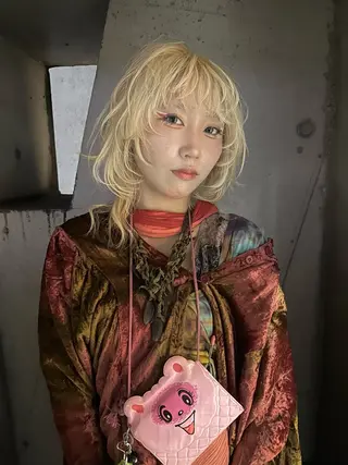 ミディアム レイヤーカット/ハイ トーン✂︎ゆーぴ✂︎のヘアスタイル