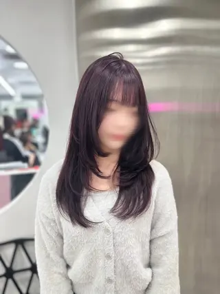 ロング カラー パーマ ヘアアレンジ メンズ キッズ ♥️韓国ヘア レイヤー♥️ゆりのヘアスタイル