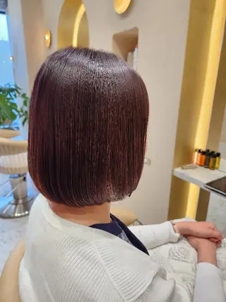 ショート カラー あかね☆ヘアアレンジ /ボブ/縮毛矯正のヘアスタイル