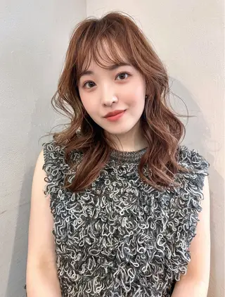 セミロング カラー 韓国ヘア 🎀華澄のヘアスタイル