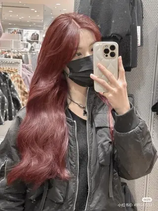 カラー ロング ふんわり🐏ガーリー ベージュ🤎こころのヘアスタイル