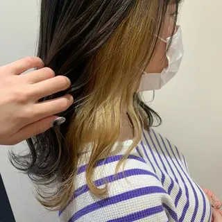 セミロング 透明感カラー 金村真子のヘアスタイル