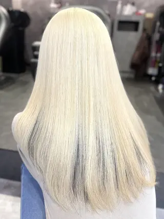 ロング カラー みらい🖤ブリーチ 縮毛矯正モデル募集のヘアスタイル